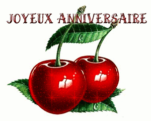 Gif animé joyeux anniversaire cerises